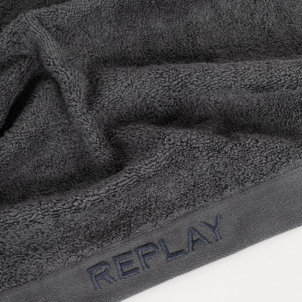 מגבת לוגו REPLAY- אפור כהה